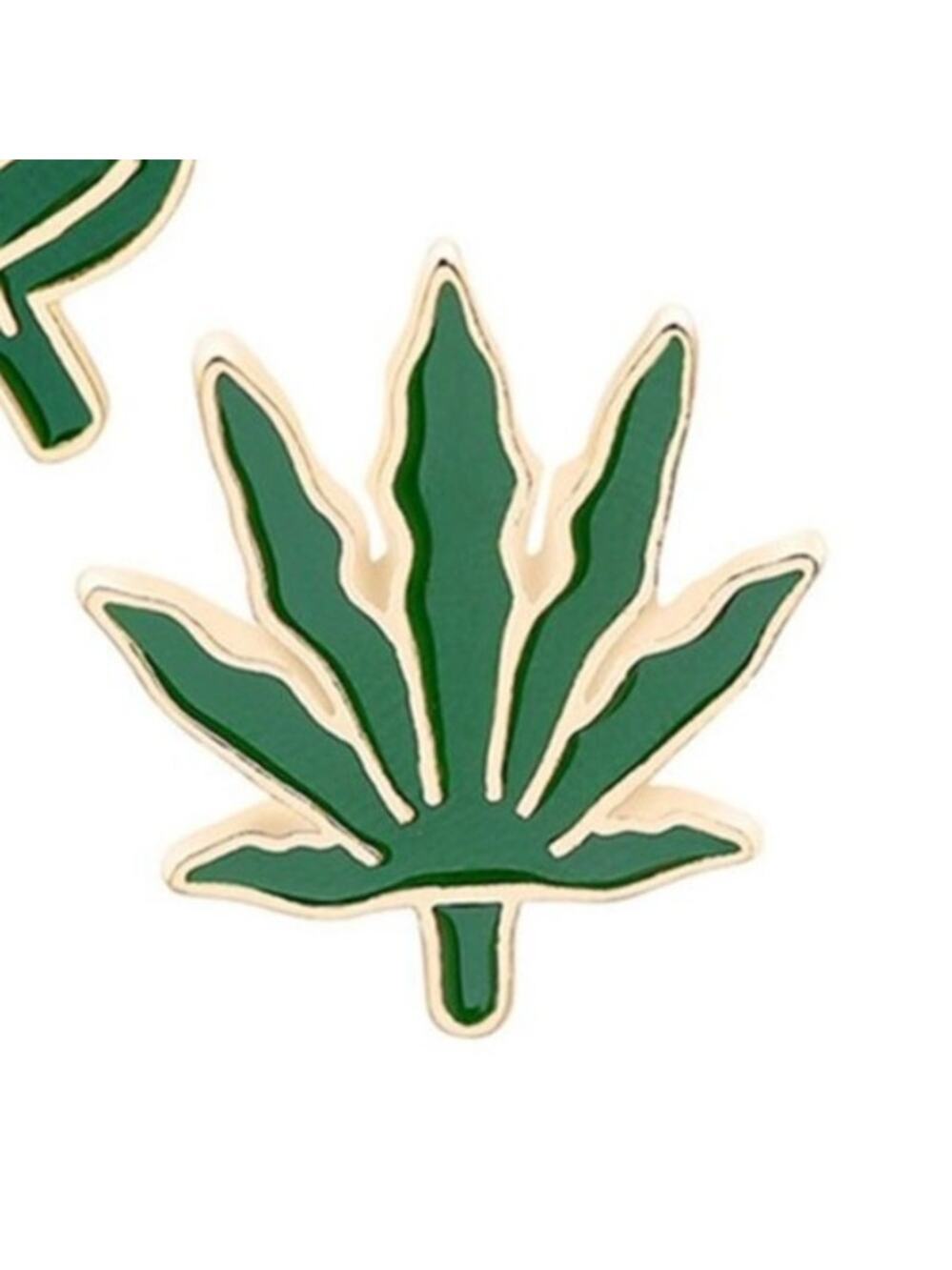Herb Flower Chronic Leaf Pin Brooch
